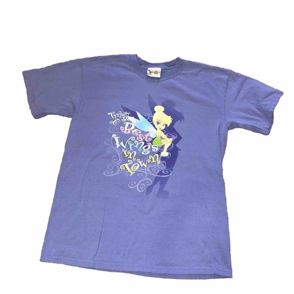 Vtg 90s Walt Disney World Tinker Bell Peter Pan Graphic Quote T-Shirt Adult READ