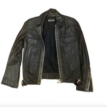 ダウンジャケット・コート BALMAIN Leather jacket Balmain Leather Jacket, Size 54 IT