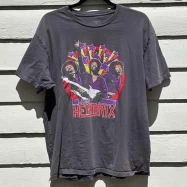 Vtg 1970's Jimi Hendrix Tshirt Crash Landing Yellow W/ Red