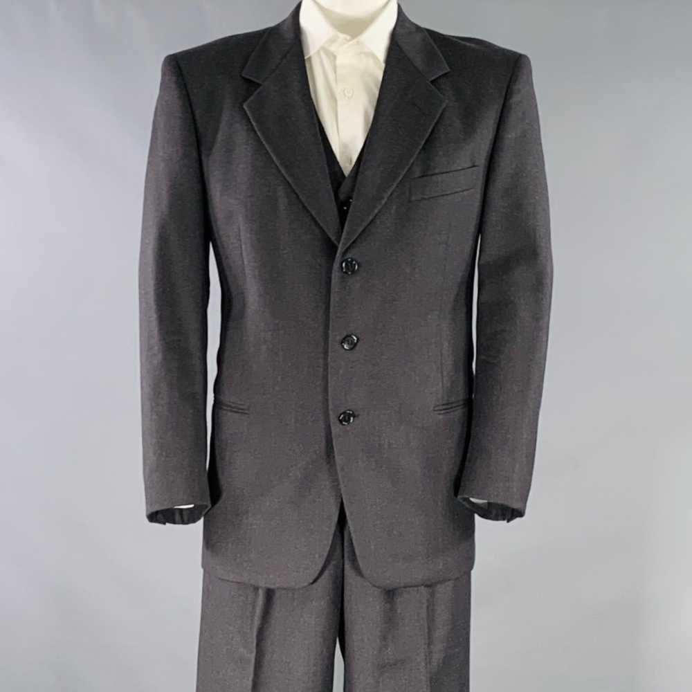 Valentino VALENTINO 43 Regular Grey Charcoal Virgin Wool Notch Lapel S