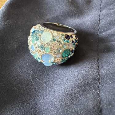 SWAROVSKI/スワロフスキーGLACIER/CRYSTAL RING/水色 925 STERLING SILVER March Birthstone Swarovski Crystal Ring