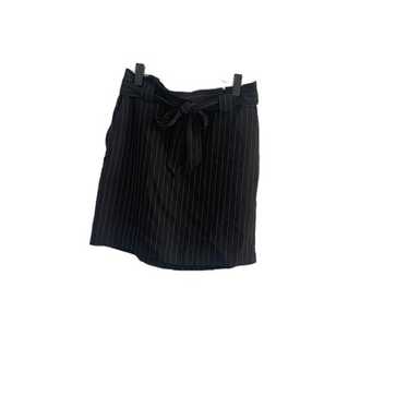 Express Black & White Pinstriped Belted Straight … - image 1