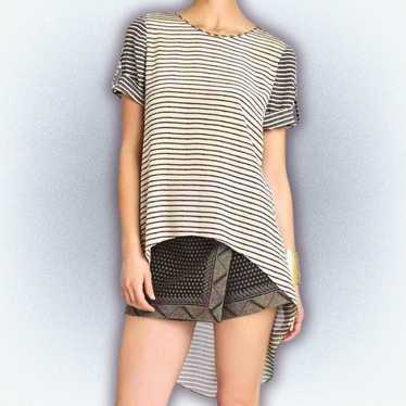 Bcbg Maxazria Caterina Split Back Top, Black & Whi
