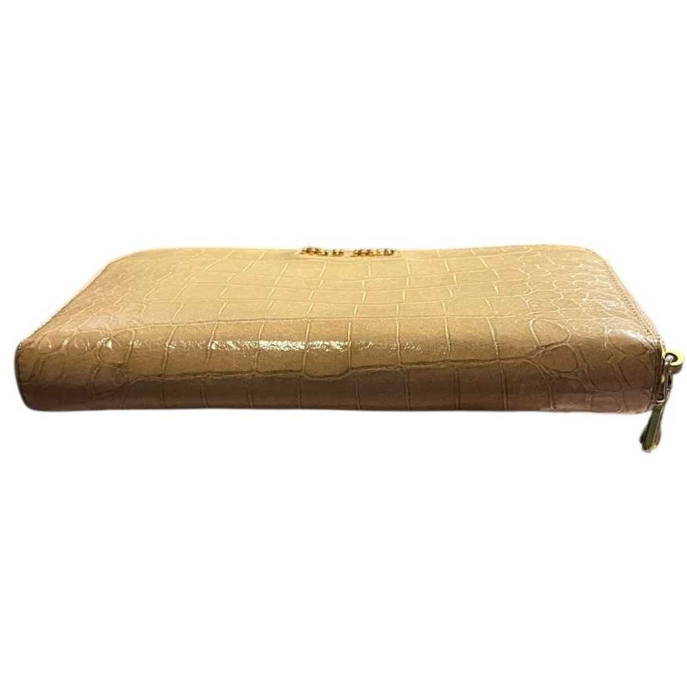 Miu Miu Miu Miu Croc Embossed Long Tan Zipper Wal… - image 10