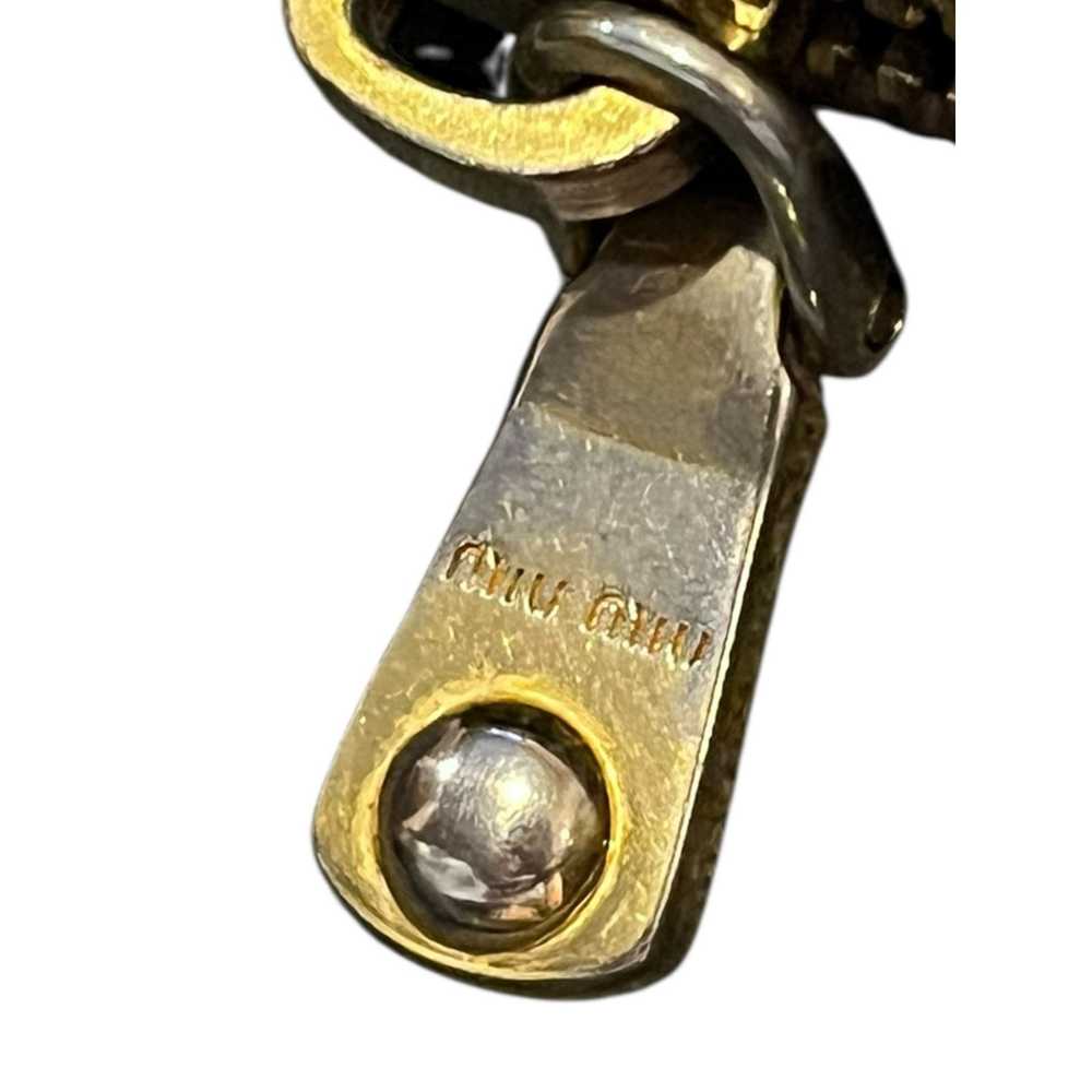 Miu Miu Miu Miu Croc Embossed Long Tan Zipper Wal… - image 7