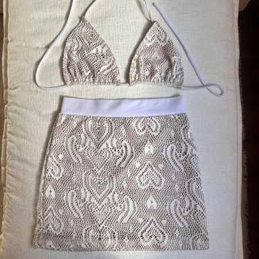 Women's Skirt - Cream/White - S – White and cream… - image 1
