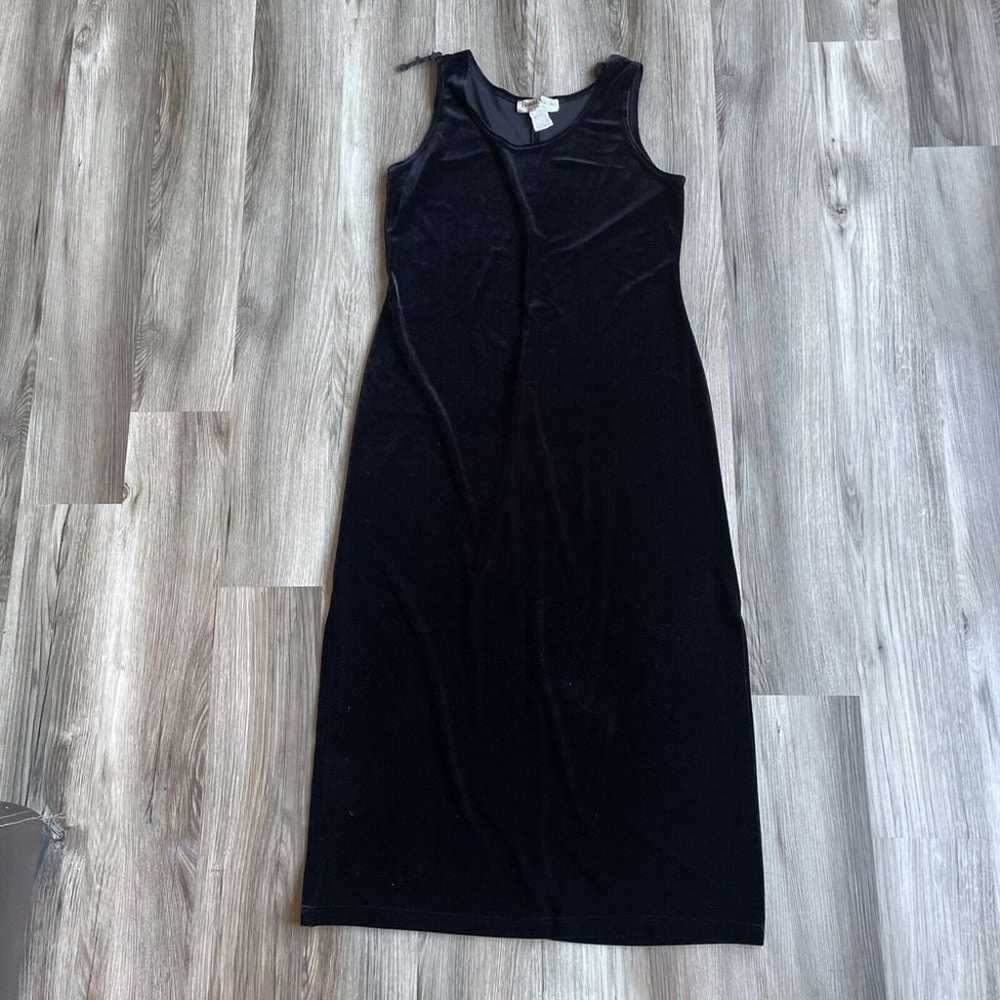 Vintage Ronni Nicole Size 12 Long Black Velvet Dress Sleeveless Maxi Witchy Goth
