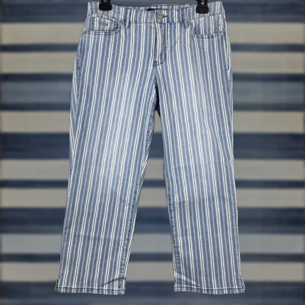 Nine West Nine West Capri Pants Women’s Size 6 Blue White Striped Denim NWT