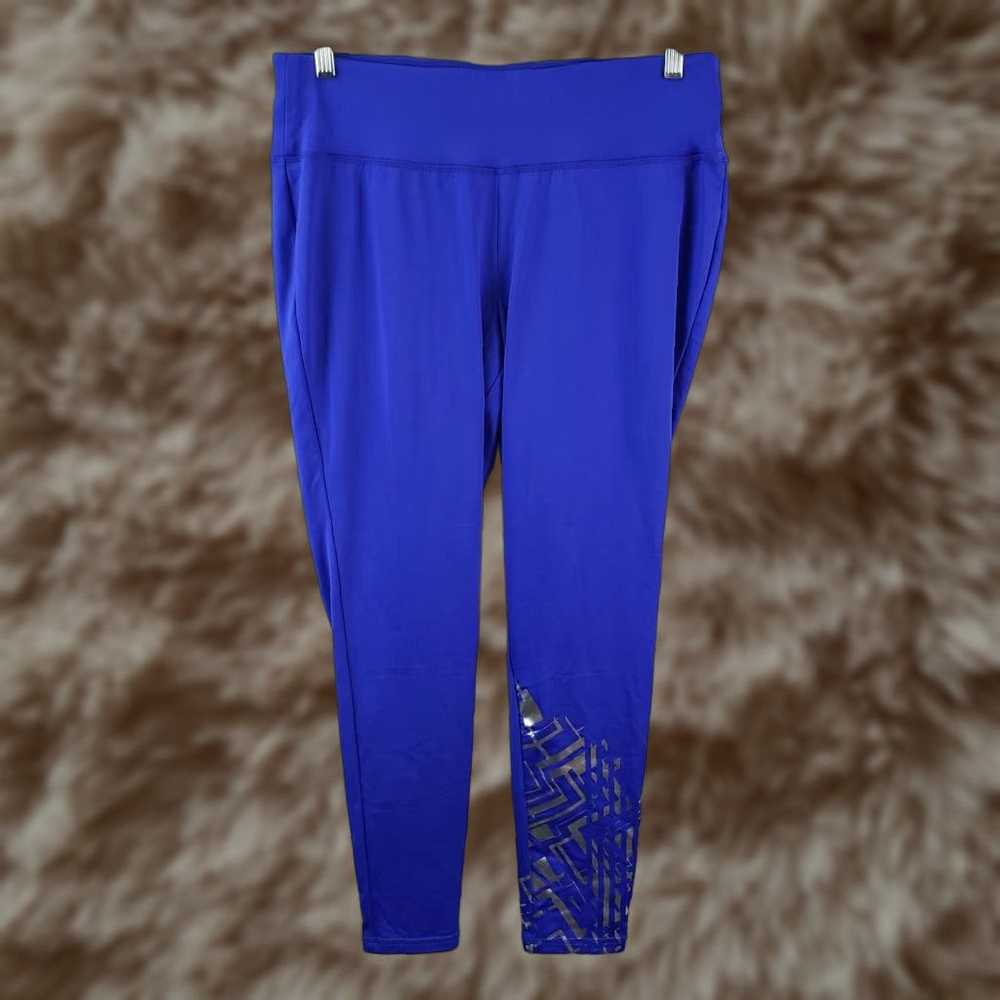 Vintage Livi Active Lane Bryant Womens Leggings Sz 14/16 Blue Silver