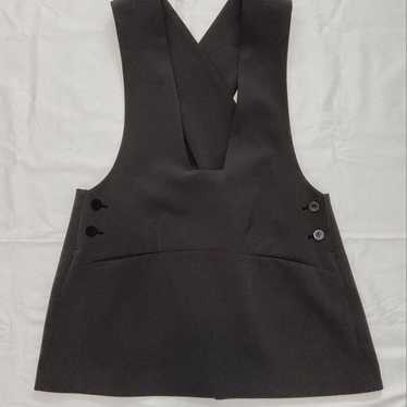 MAISON SPECIAL◆ジレベスト/2/ポリエステル/KHK/無地/11231111402 MAISON SPECIAL Cut-off peak lapel tie-lock gilet Size: 2