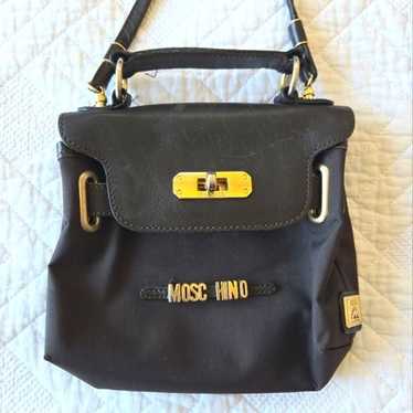 Vintage MOSCHINO Black Suede and Colorful Jigsaw Puzzle