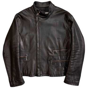 ジャケット・アウター dirk bikkembergs Dirk Bikkembergs Logo Patched Racer Leather Jacket