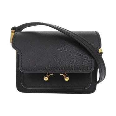 ■MARNI■ Mini trunk shoulder bag black SBMP0193U0P694800N99 Black leather Trunkaroo mini shoulder bag | Marni