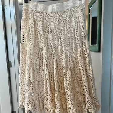 Women's Skirt - Cream/White - S – Cream crochet s… - image 1