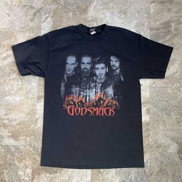 Vintage 1990's Godsmack Giant Label Black T-Shirt One Sided