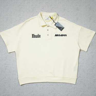 Rhude McLaren ポロシャツ クリーム色 DHgate.com:Rhude Co Branded Mclaren High Street Fashion