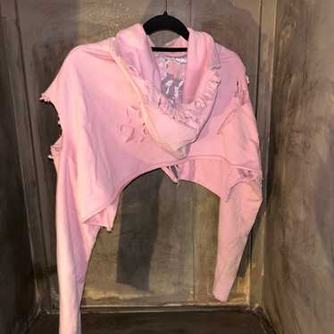 Source Unknown Pink Distressed Cape - image 1