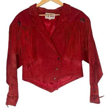 【特別セール品】 III G fringed Gem - jacket leather cropped ジャケット・アウター