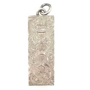 1977年 英国 純銀製 ジュビリーインゴットペンダント＆純銀製チェーン 計21g Excalibur Jewellery② Vintage Sterling Silver Ingot Pendant 1977 with Queen