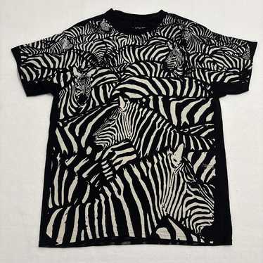 【90s】LIQUID BLUE ゼブラTシャツ(XL) 90s LIQUID BLUE ゼブラ 総柄 tシャツ L 1993 リキッドブルー