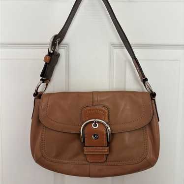 バッグ OLD COACH Soho brown Leather Handbag Vintage Coach Leather Soho Buckle Bag Brown Shoulder #4157