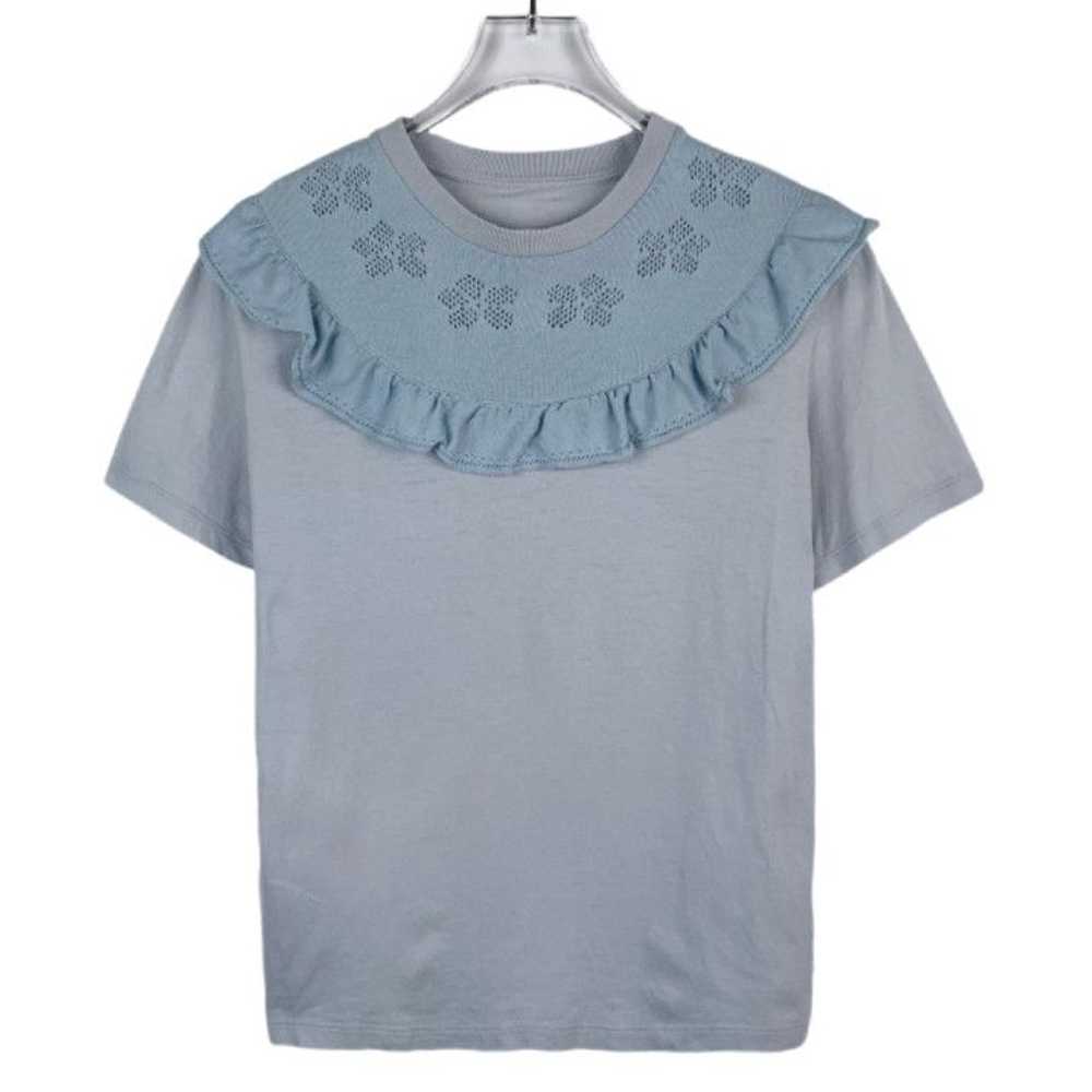 Miu Miu Miu Miu Ruffled Cut-Out Pattern Short-Sle… - image 1