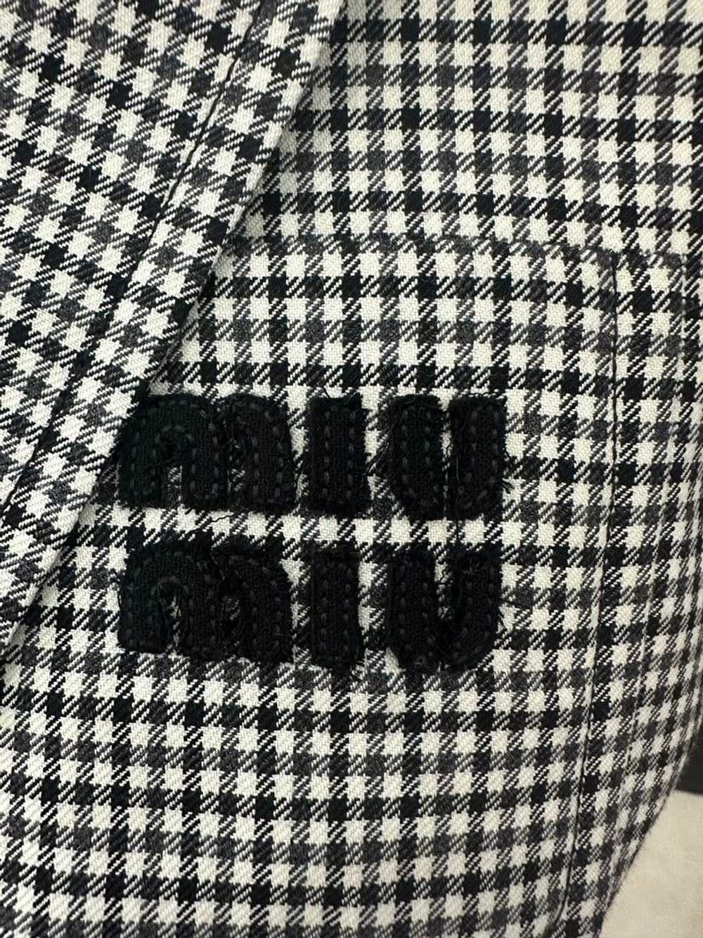 Miu Miu Miu Miu Black and White Check Blazer - image 2
