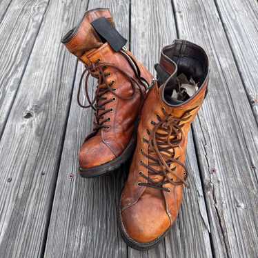 靴 1990s MIHARA YASUHIRO Leather Boots MIHARA YASUHIRO Boots initial Lace-up Boots Leather Black