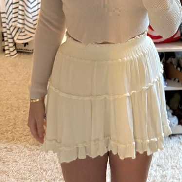 Women's Skirt - White/Cream - S – Cream ruffled m… - image 1