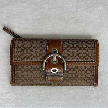 小物 Coach Soho Mini Pouch Wallet Vintage COACH Soho Mini Signature Small Flap Dark Blue on