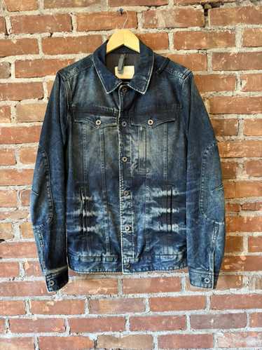 Vintage!! G-star Raw Denim Multipocket Zipper Jacket Rare