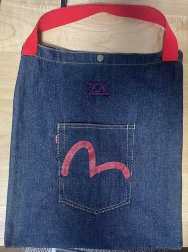 PALACE EVISU Logo Print Denim Tote Bag