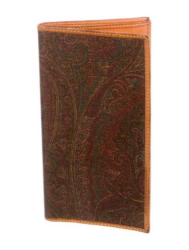 【関税&送料込】Etro Paisley Print Wallet ETRO Vintage Paisley canvas coated leather Clutch wallet
