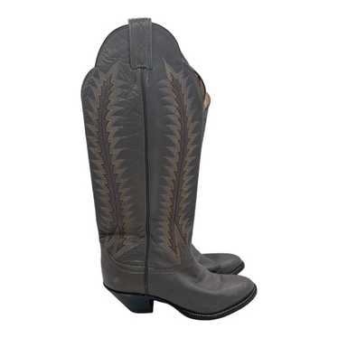 靴 vintage tony lama gray long boots Vintage Tony Lama Snakeskin & Leather Knee High Western