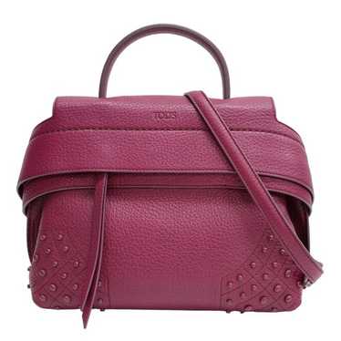 【TOD'S】ハンドバッグ　ウェーブバッグ　ロゴ型押し　パープル TOD'S - 【TOD'S】ハンドバッグ ウェーブバッグ ロゴ型押し