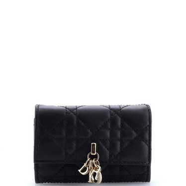 【泡ちゃん】未使用級◆ディオール My Dior Glycine My Dior Glycine Wallet Black Cannage Lambskin | DIOR