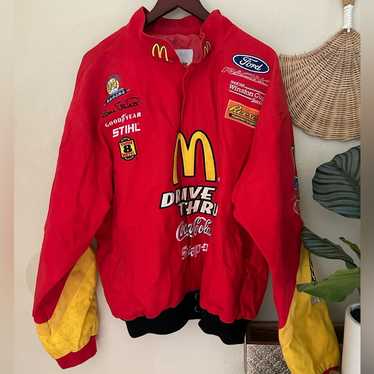 NASCAR McDonald's レーシングジャケット Vintage Checkered Flag McDonald's Racing NASCAR Jacket Zip