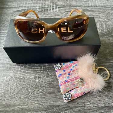 coco chanel sunglasses women used brown round big y2k