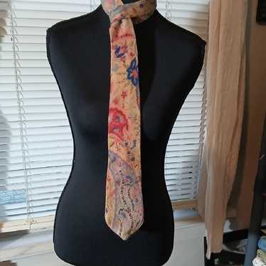 SAINT LAURENT フラワージャガードネクタイ YVES SAINT LAURENT Authentic Men Tie Necktie Floral Pattern