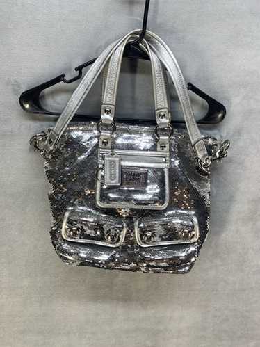 Coach poppy Silver sequin Shoulder/ Crossbody bag vintage