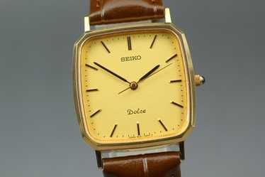 SEIKO セイコー DOLCE ドルチェ スクエア ゴールド 1303 稼働 良品 SEIKO DOLCE 超硬質合金 超硬型 NSAG ケース ドルチェ