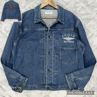 90s Avirex Jeans Jacket Blue M – PopeVintage