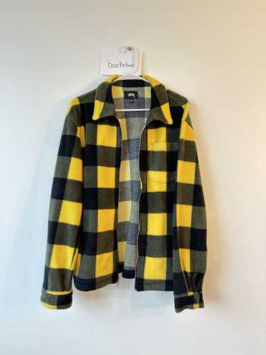 Stussy Zip Up Shadow Plaid Long Sleeve Shirt - Green | Flatspot