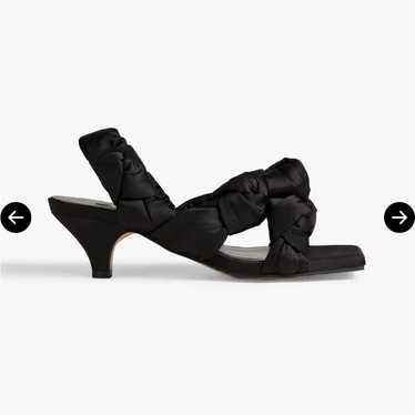 サンダル・ミュール Ganni Satin Black Heeled Sandal Ganni Recycled Satin Kitten Heel Knot Sandal Black Size 39