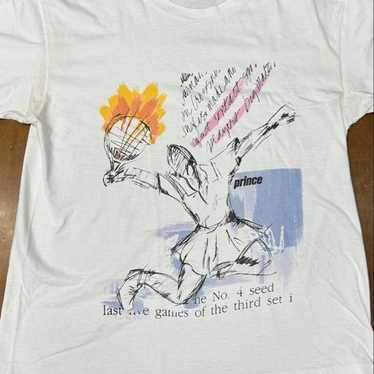 Vintage 80s Tennis T Shirt XXS Prince Racquet J/R 25 ATP