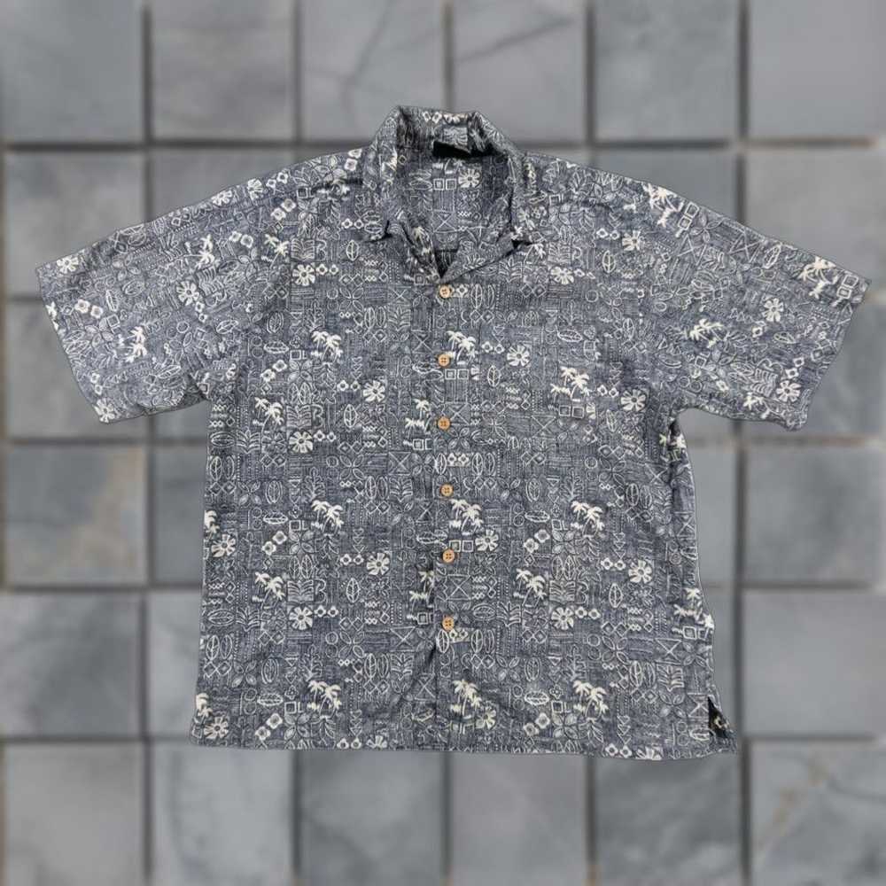Ocean Pacific Ocean Pacific Hawaiian Shirt Adult Small Black Mens Button Up Short Sleeve Collared Cotton