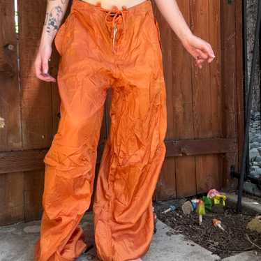 パンツ parachute pants - Motel rocks Microfibre Black Wide Leg Parachute Trousers | Chute