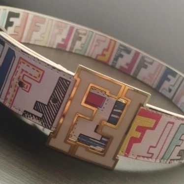 FENDI ブラックレザー ベルト ゴールドバックル FENDI - FENDI フェンディ FFロゴバック リバーシブルレザー