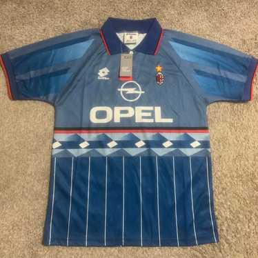激レア Lotto ACミラン 95-96 4thユニフォーム 青 Vintage Lotto AC Milan 1995 1996 Fourth Football Shirt