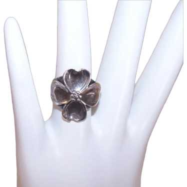 Sterling Silver Adjustable Ring - Dogwood